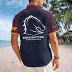 Brisbane Broncos Short Sleeve Button-Down Shirt – TANTN19033