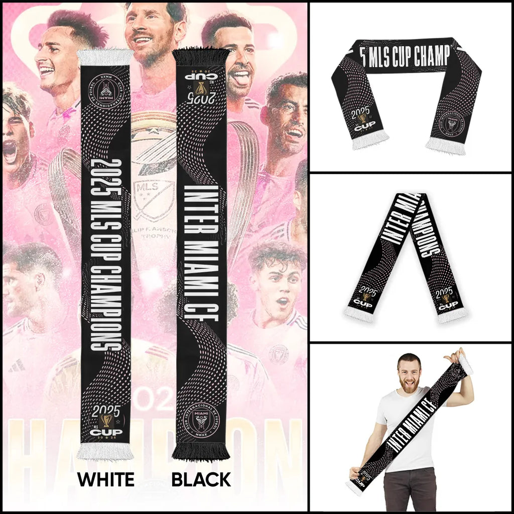 Inter Miami CF Champions MLS 2025 Ruffneck Soccer Scarf – TANTN19174