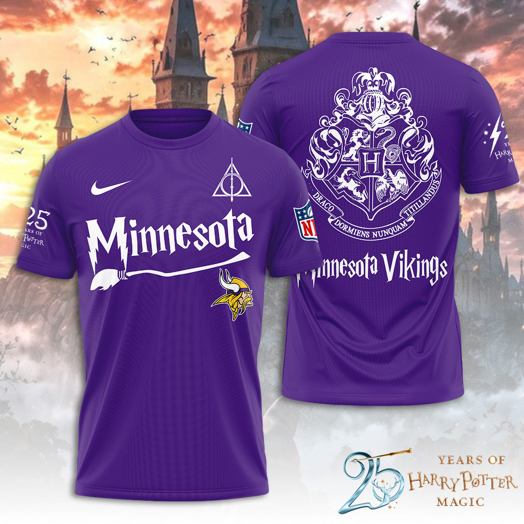 Minnesota Vikings x Harry Potter 25 Years of Magic 3D Apparel – TANTN19537