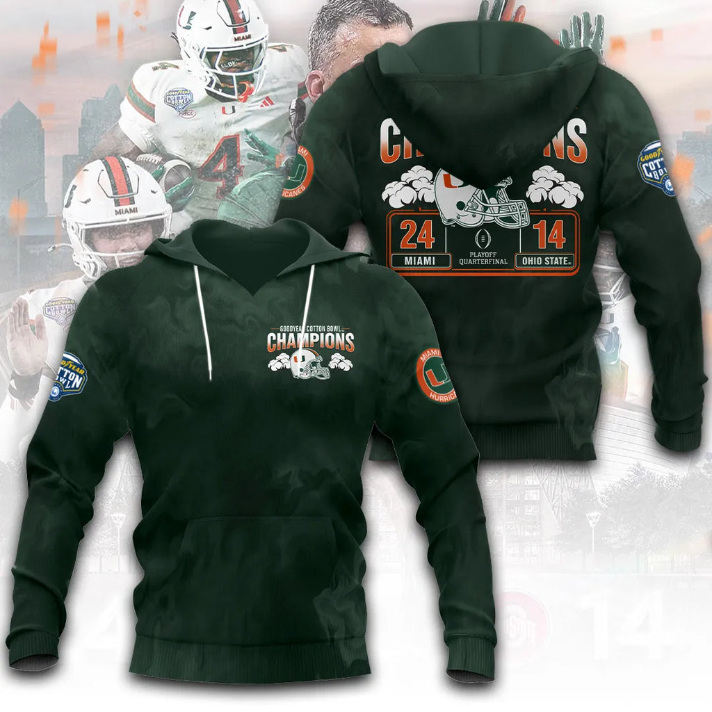 Miami Hurricanes Football 3D Apparel – TANTN19861