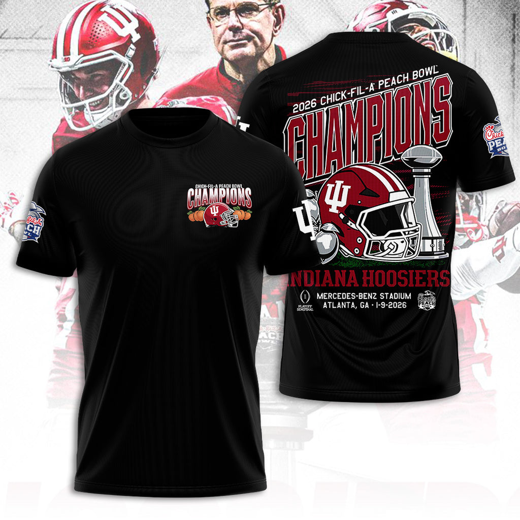 Indiana Hoosiers Football 2026 Peach Bowl Champions 3D Apparel – TANTN20136