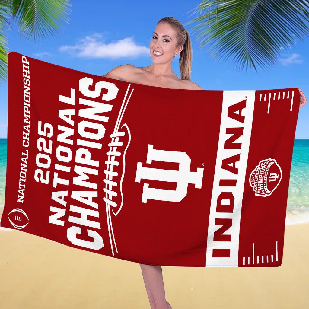 Indiana Hoosiers Football 2025 National Champions Rectangle Beach Towel – TANTN20148