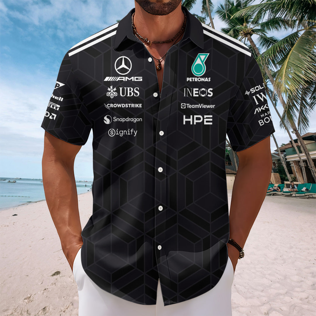 Mercedes AMG Petronas F1 Team x George Russell Short Sleeve Button-Down Shirt – TANTN20405