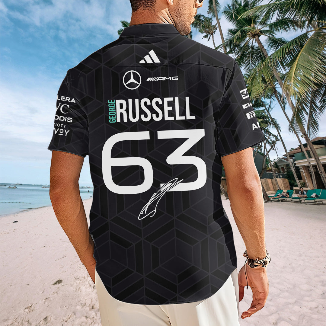 Mercedes AMG Petronas F1 Team x George Russell Short Sleeve Button-Down Shirt – TANTN20405