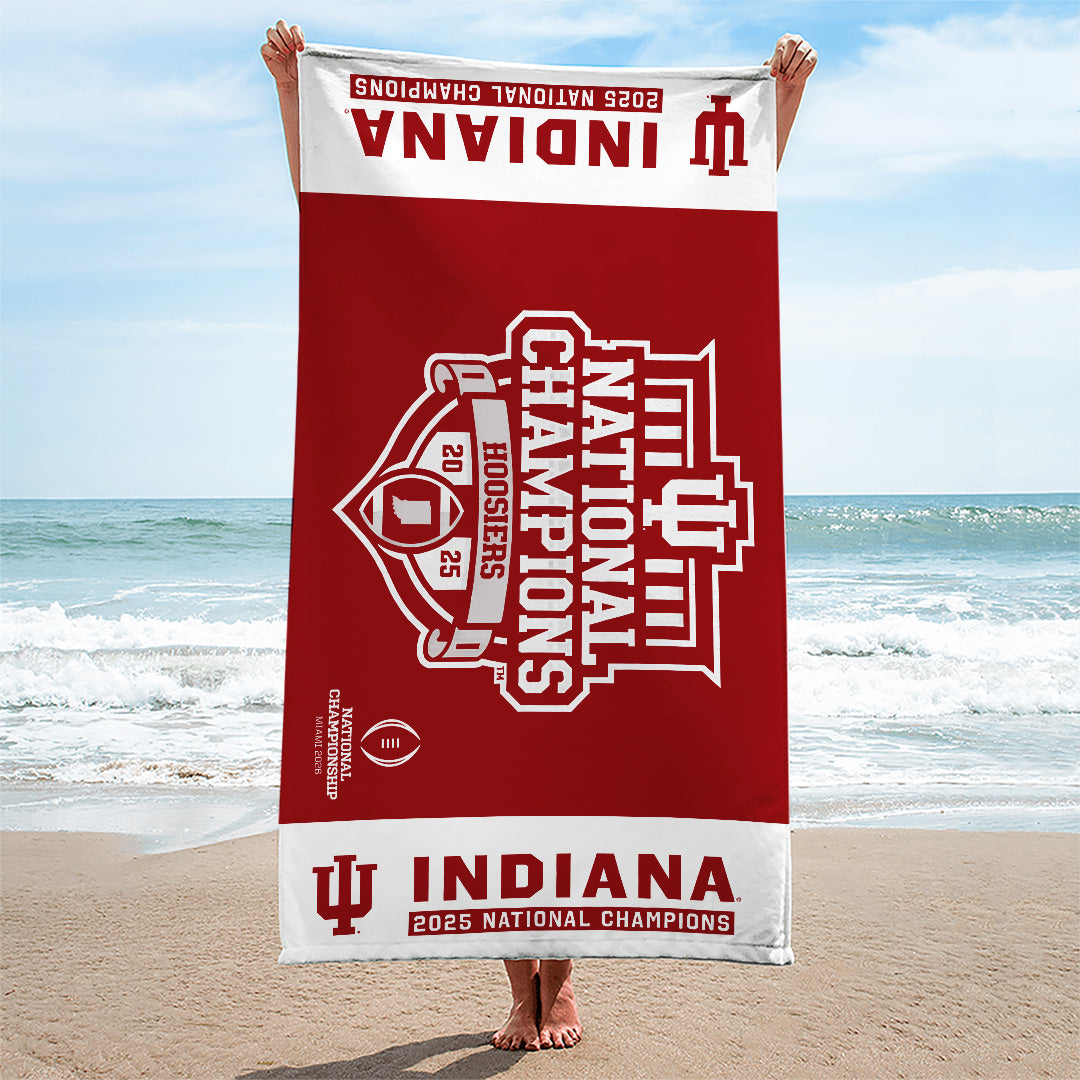 Indiana Hoosiers Football 2025 National Champions Rectangle Beach Towel – TANTN20440