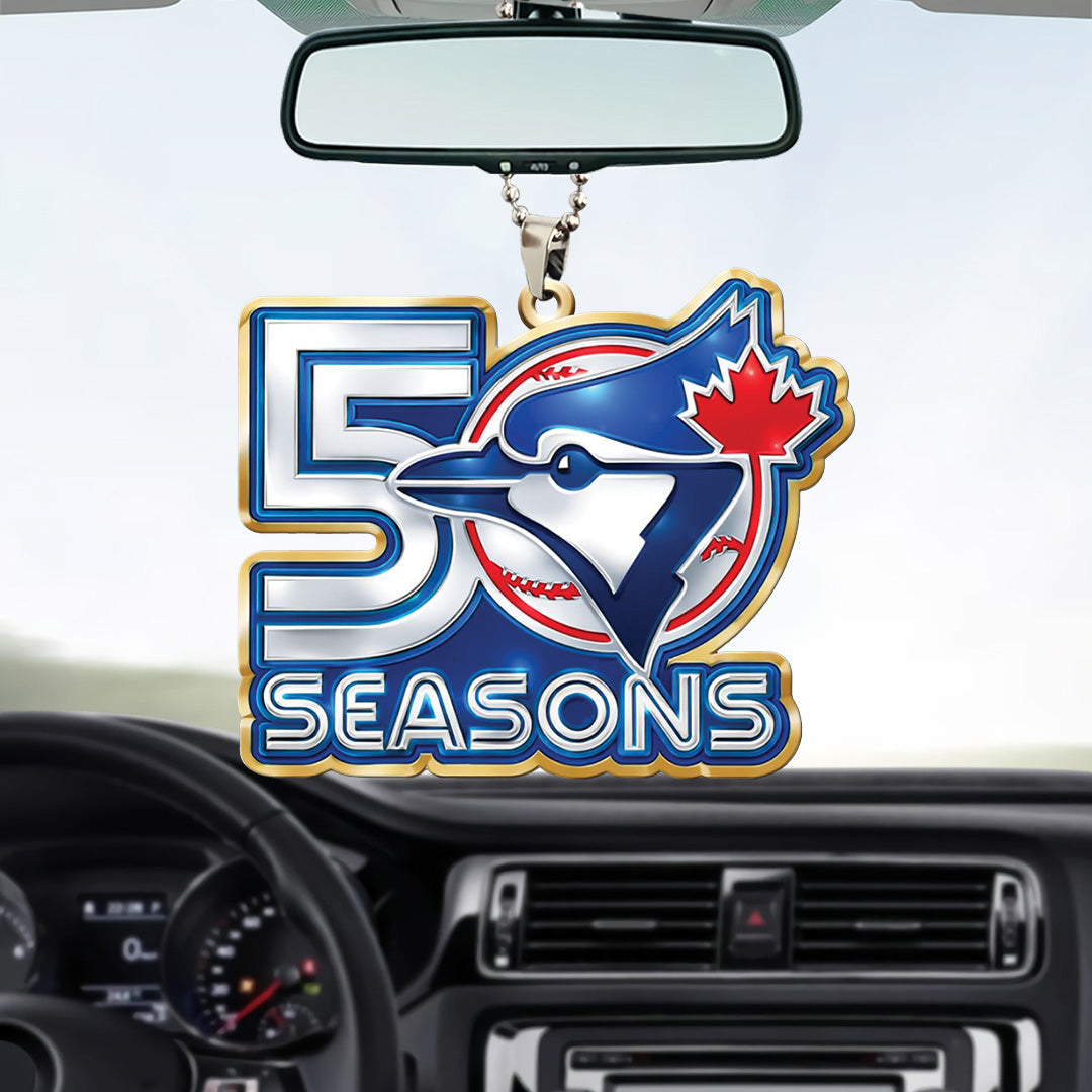 Toronto Blue Jays 50th Anniversary Custom shape 2-sided Acrylic Car Ornament – TANTN20490