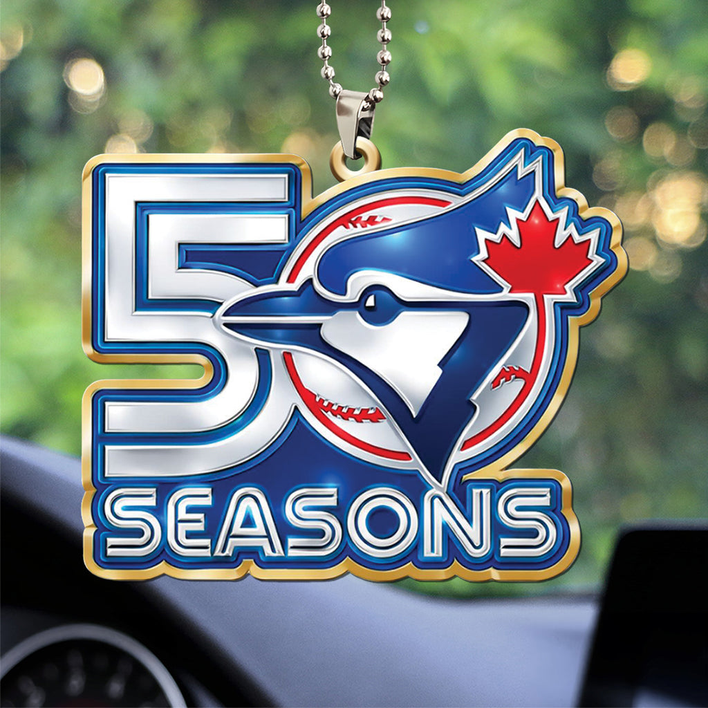 Toronto Blue Jays 50th Anniversary Custom shape 2-sided Acrylic Car Ornament – TANTN20490
