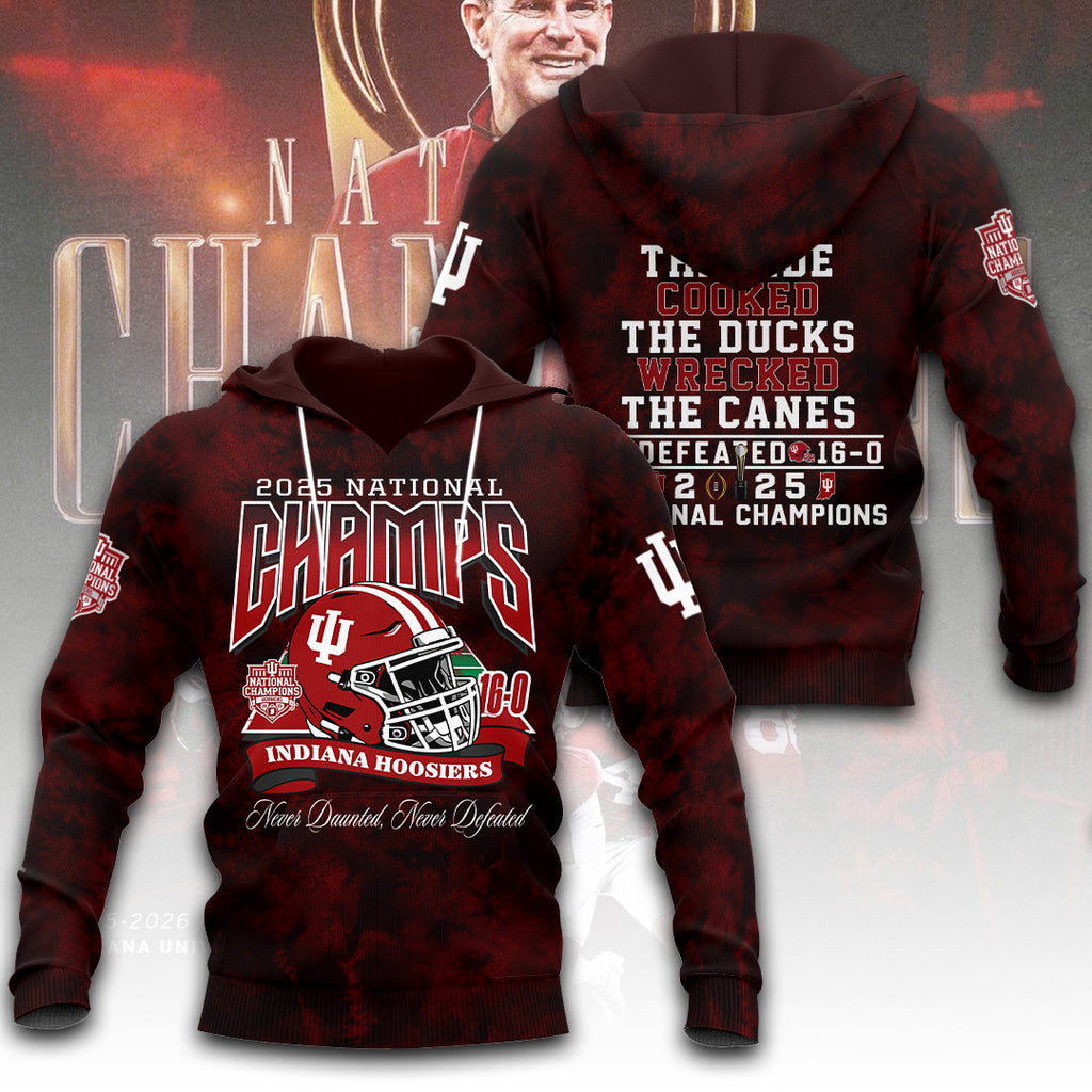 Indiana Hoosiers Football 2025 National Champions 3D Apparel – TANTN20575