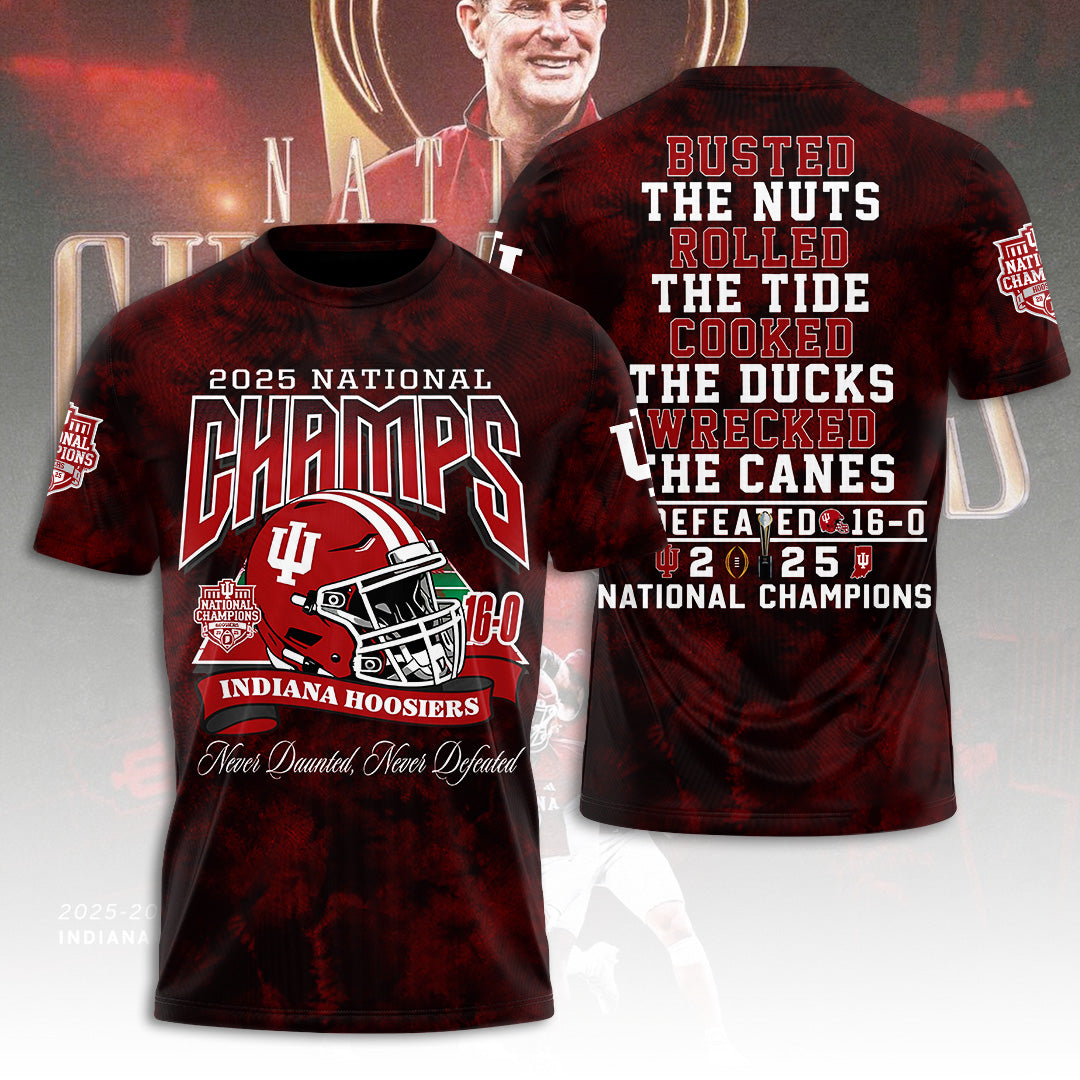 Indiana Hoosiers Football 2025 National Champions 3D Apparel – TANTN20575
