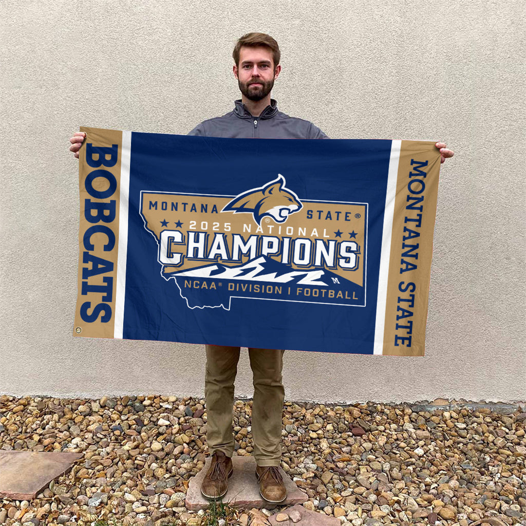 Montana State Bobcats Football 2025 National Champions 3D Double-side House Flag – TANTN20730