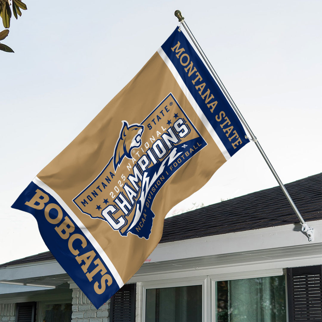 Montana State Bobcats Football 2025 National Champions 3D Double-side House Flag – TANTN20731