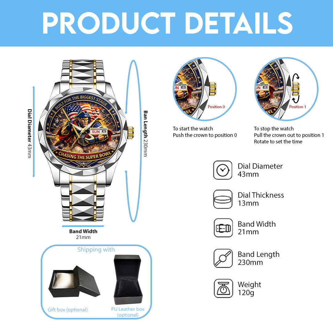 New England Patriots Alloy Luxury Quartz Watch – TANTN20832