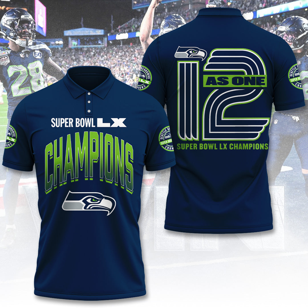 Seattle Seahawks 2025 Super Bowl LX Champions 3D Apparel – TANTN21002