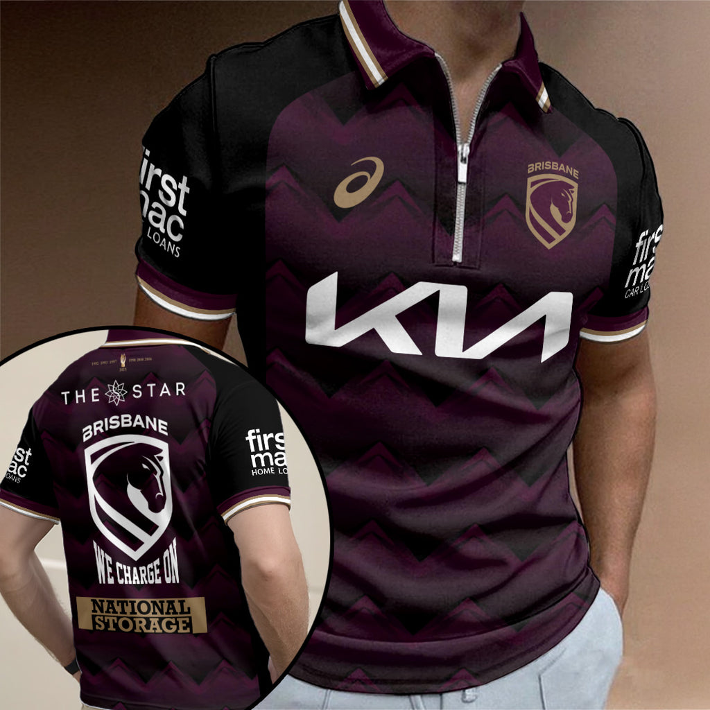 Brisbane Broncos 2026 Mens World Club Zip Polo Shirt – TANTN21106