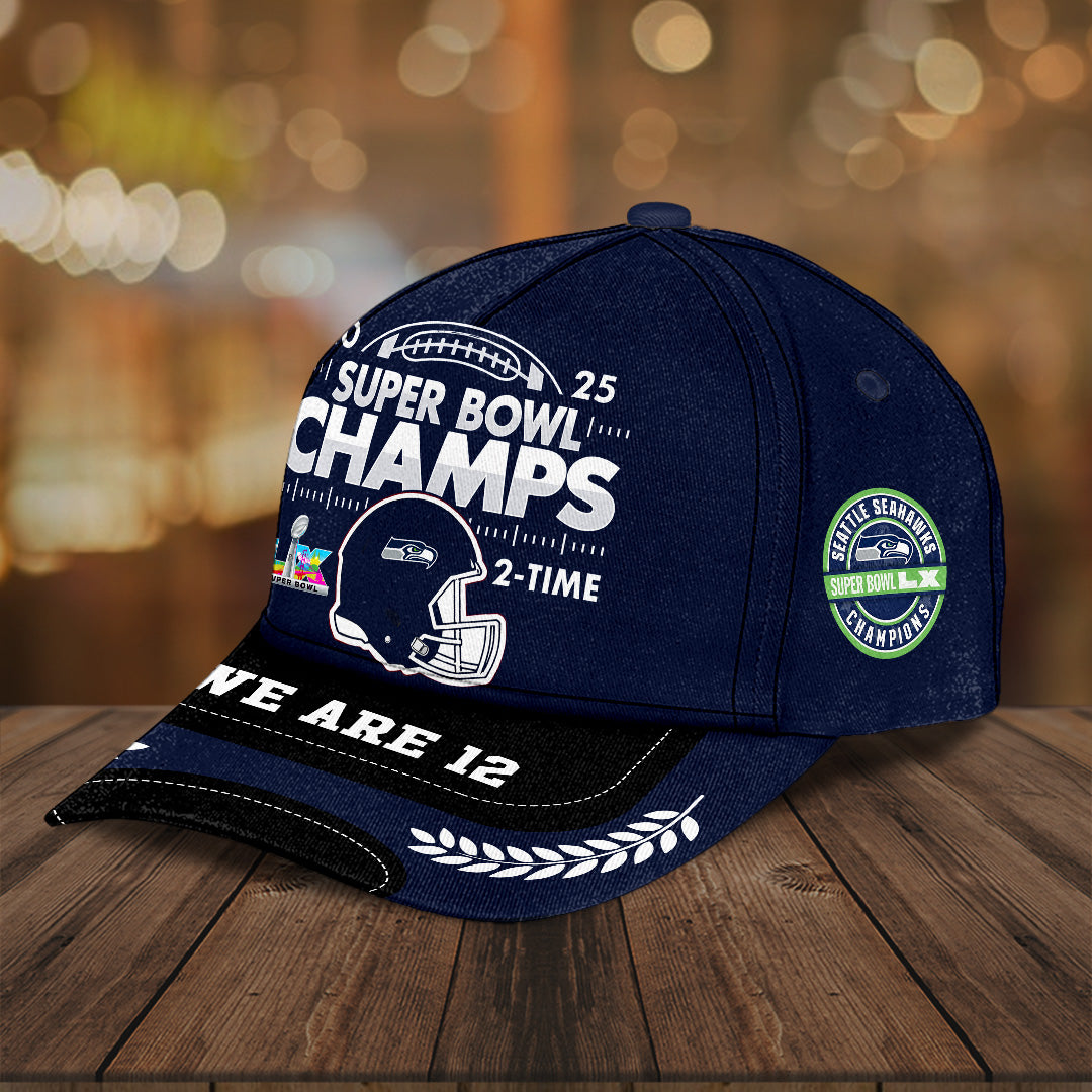 Seattle Seahawks 2025 Super Bowl LX Champions Classic Cap – TANTN21249