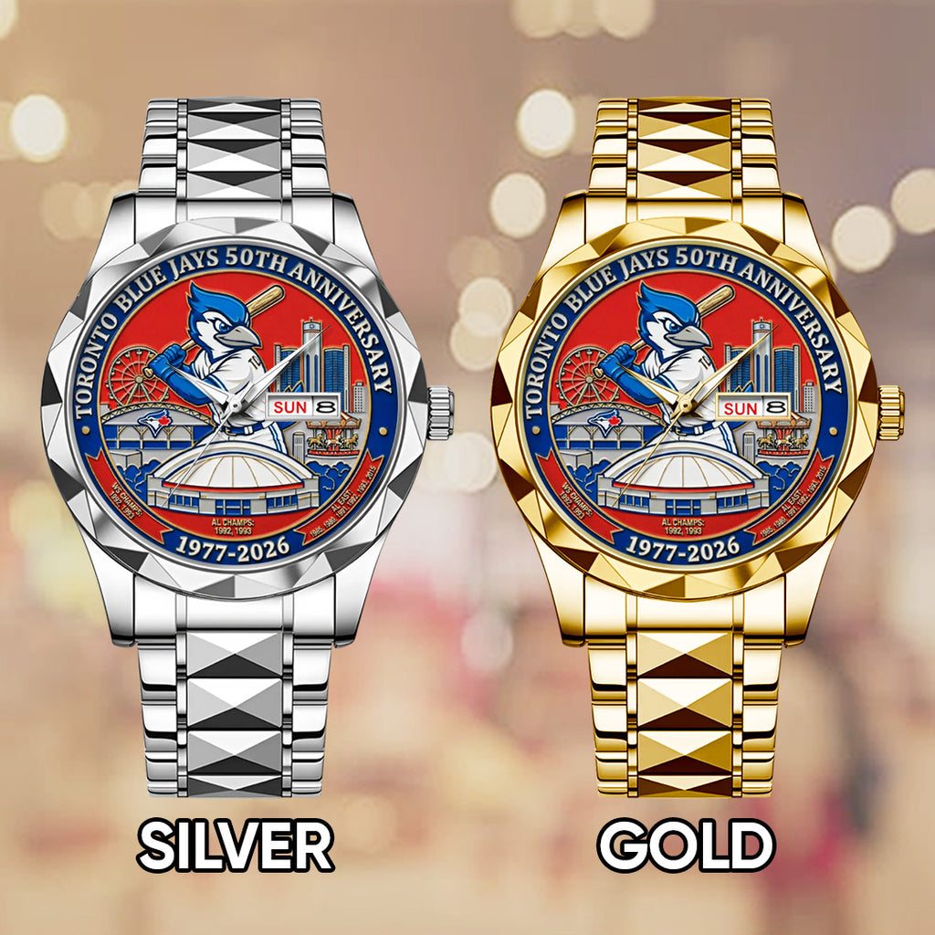 Toronto Blue Jays 50th Anniversary Alloy Luxury Quartz Watch – TANTN21266