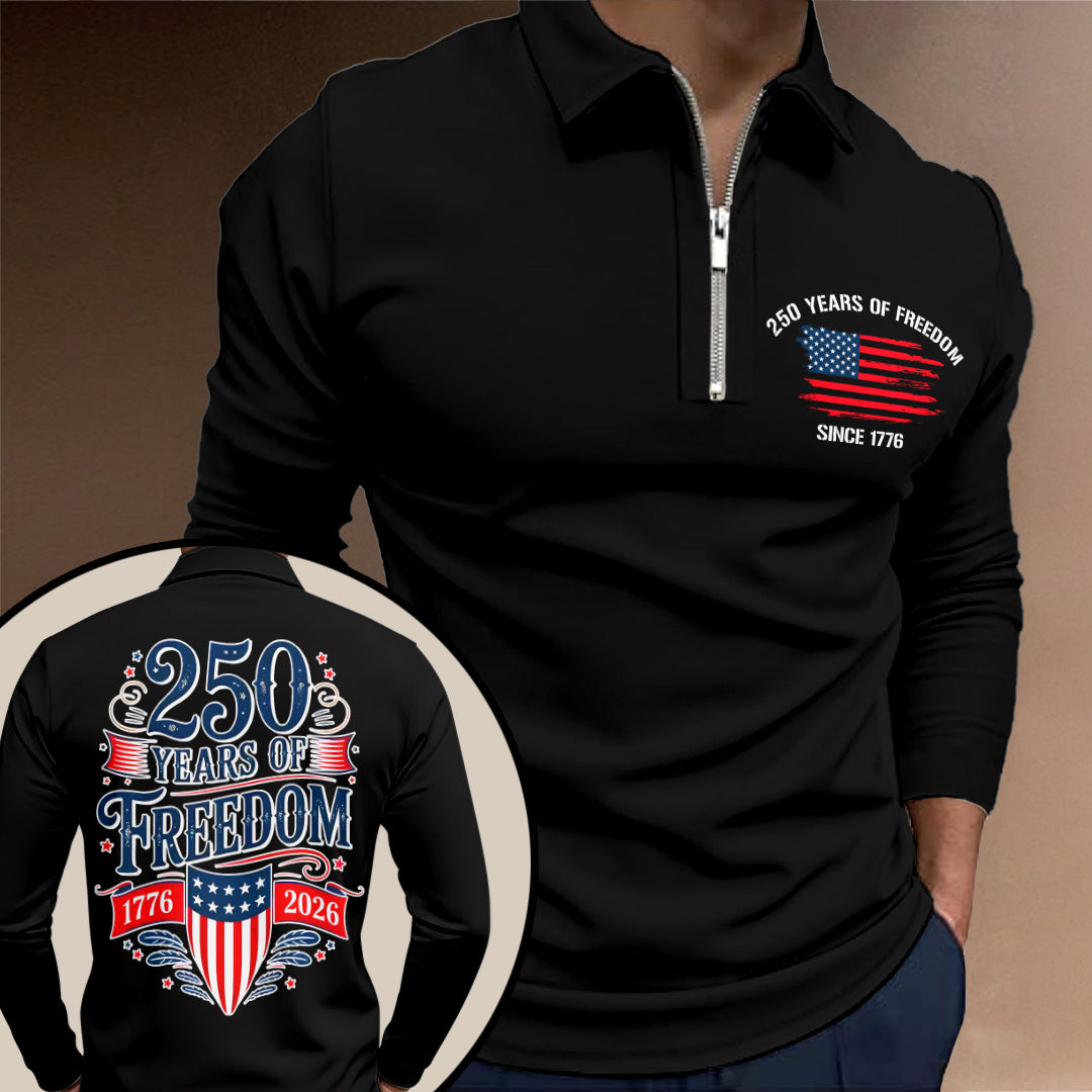 America250 Zip Polo Shirt – TANTN21412