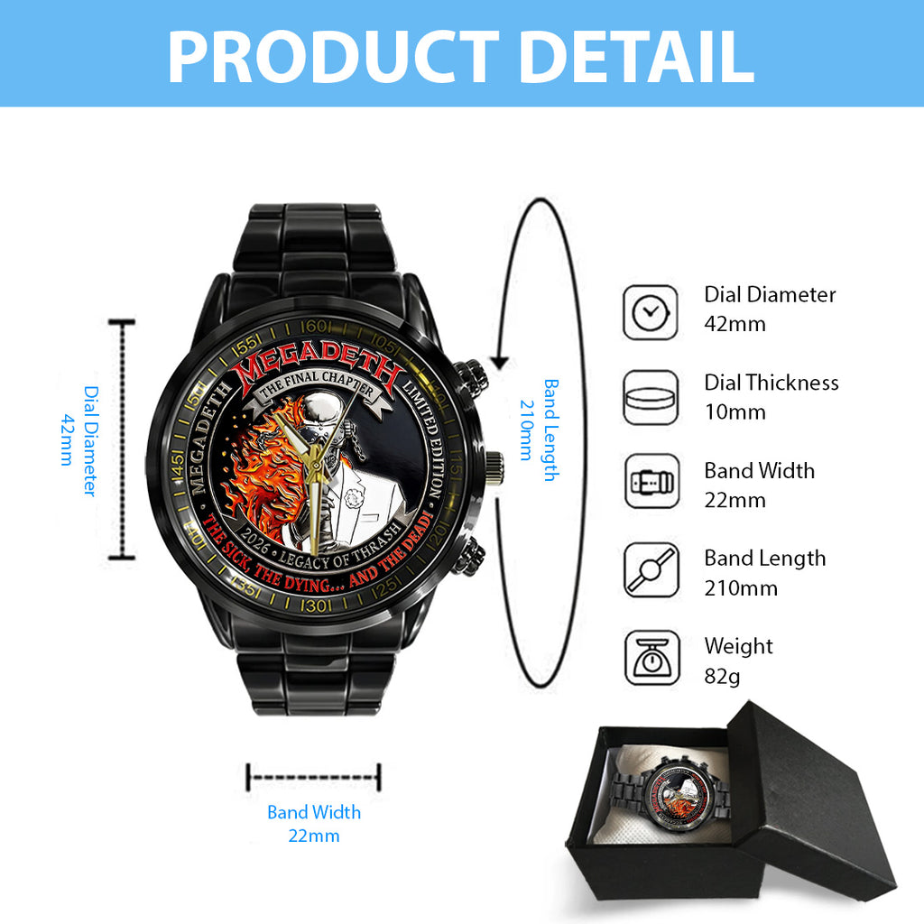 Megadeth Black Stainless Steel Watch – TANTN21458