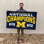 Michigan Wolverines 2026 Men's Basketball National Champions 3D Double-side House Flag – TANTN22192