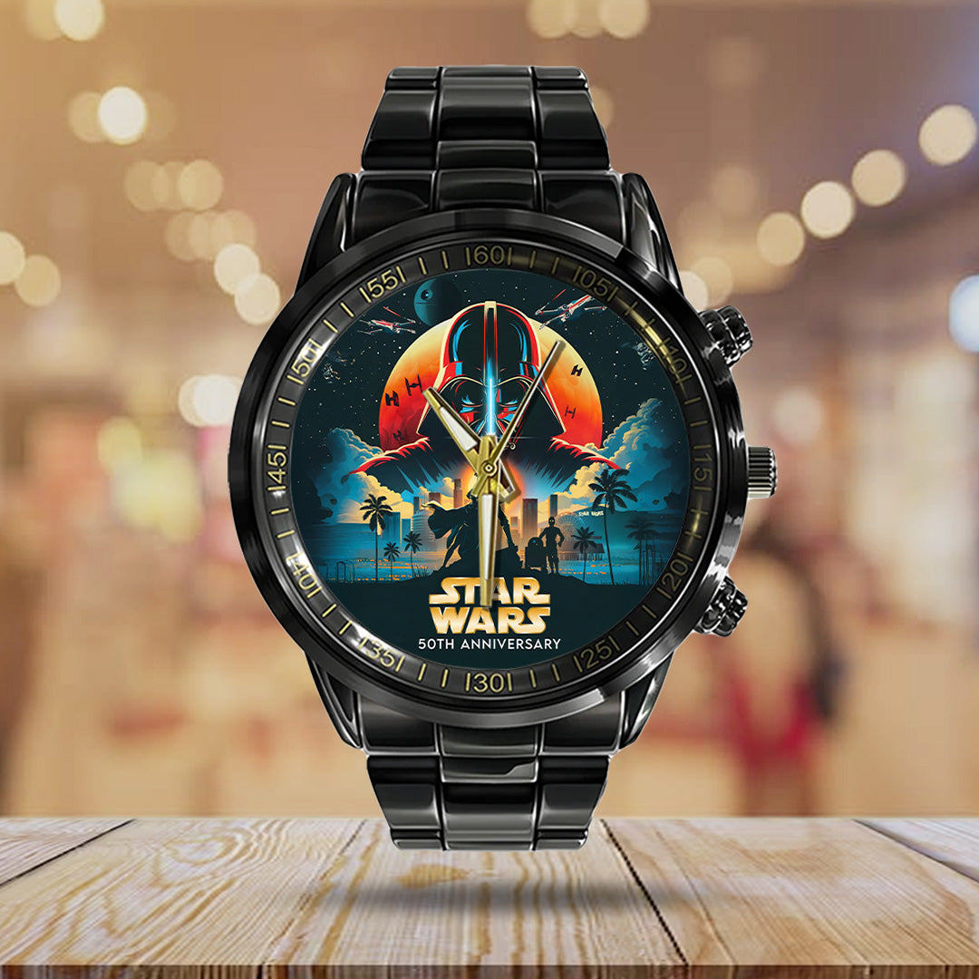 Star Wars 50th Anniversary Black Stainless Steel Watch – TANTN22499