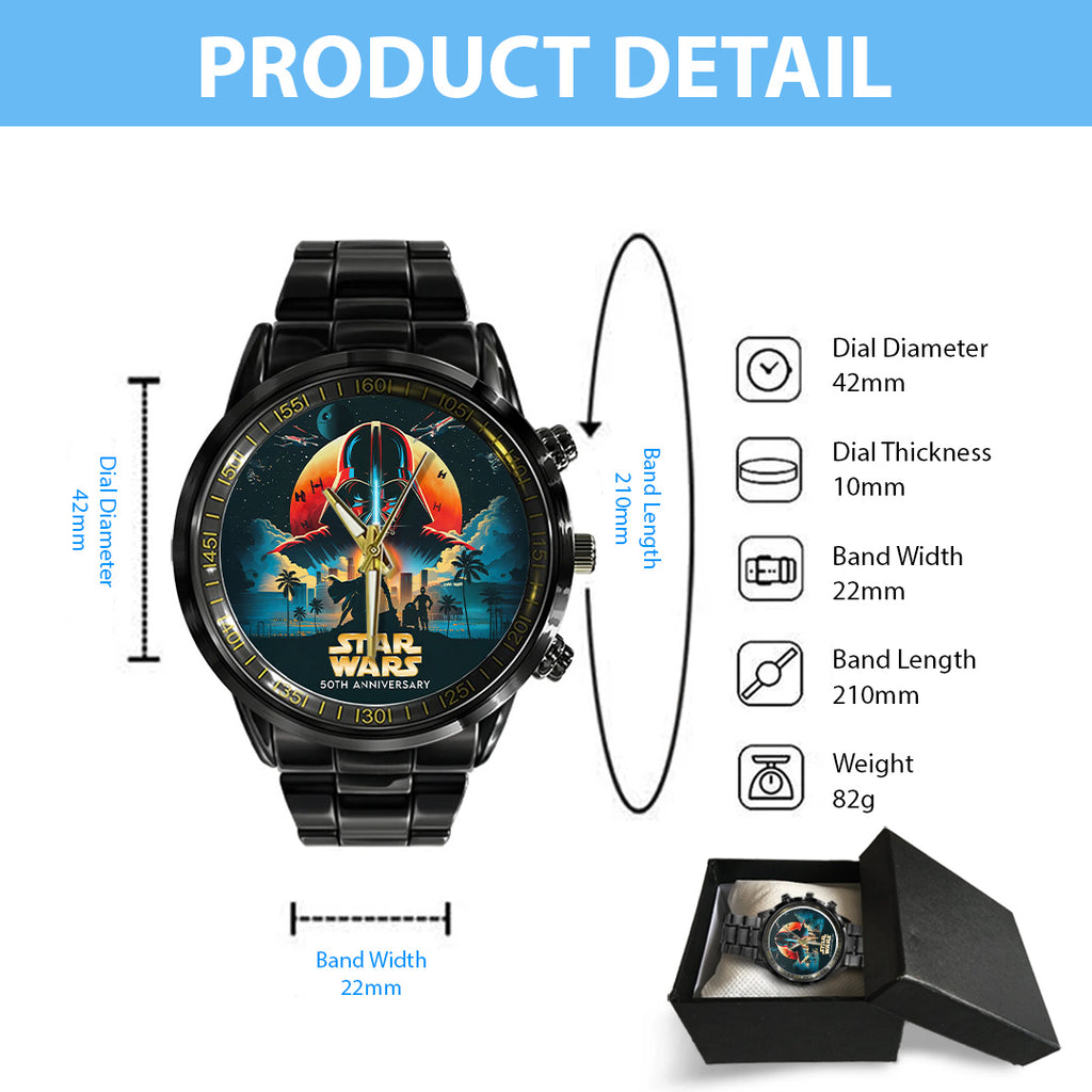 Star Wars 50th Anniversary Black Stainless Steel Watch – TANTN22499