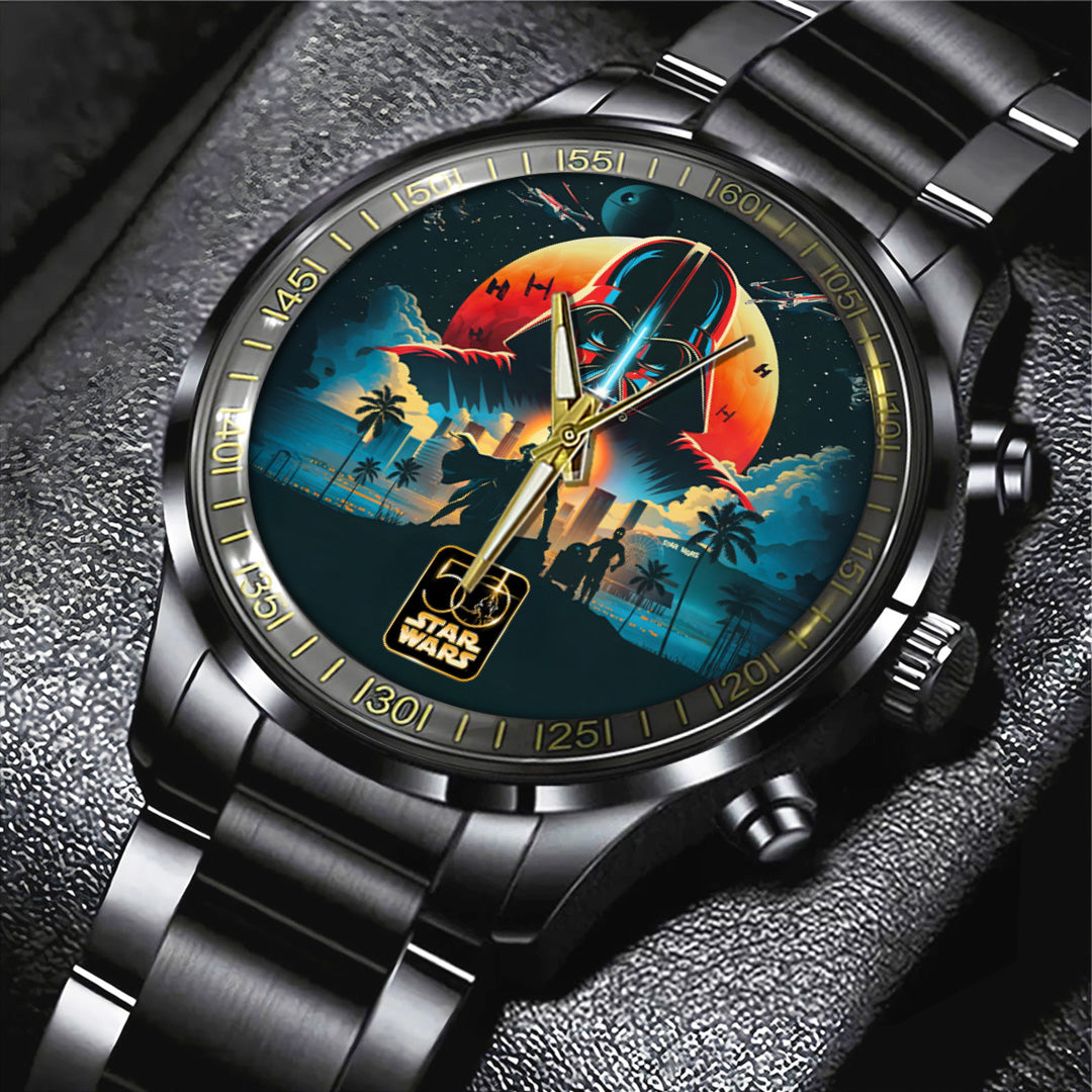 Star Wars 50th Anniversary Black Stainless Steel Watch – TANTN22501