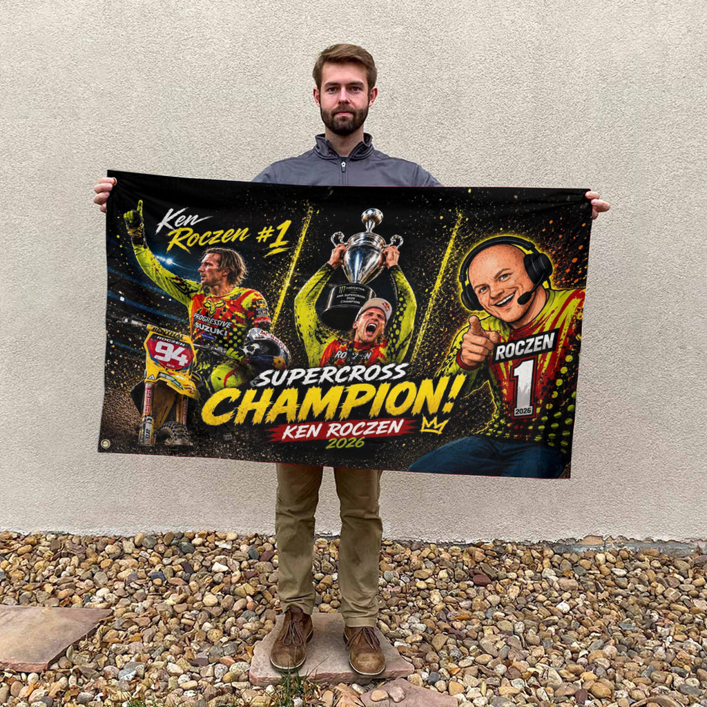 Ken Roczen 450SX Champion 2026 3D Double-side House Flag – TANTN22870