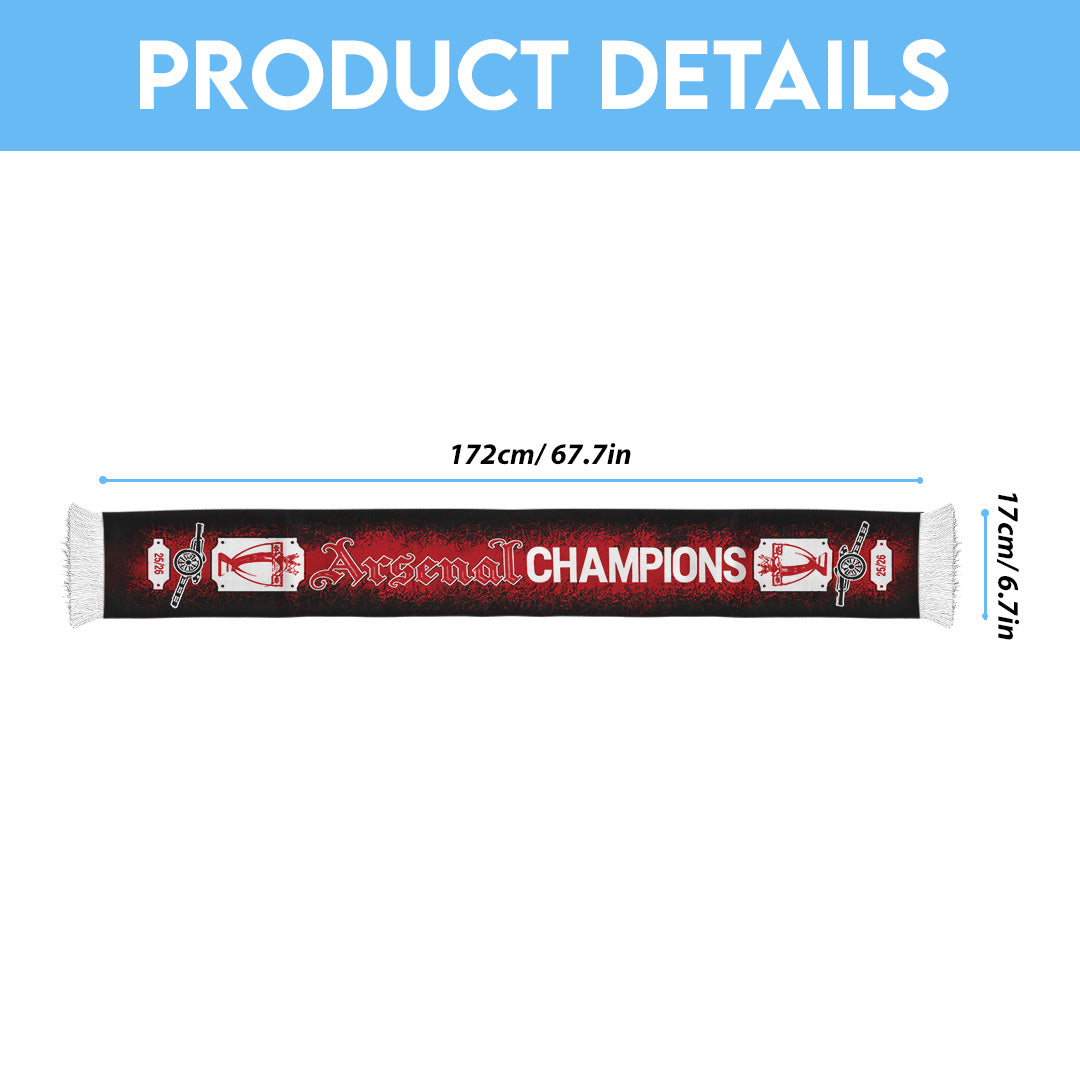 Arsenal FC Premier League Champions 25/26 Ruffneck Soccer Scarf – TANTN23039