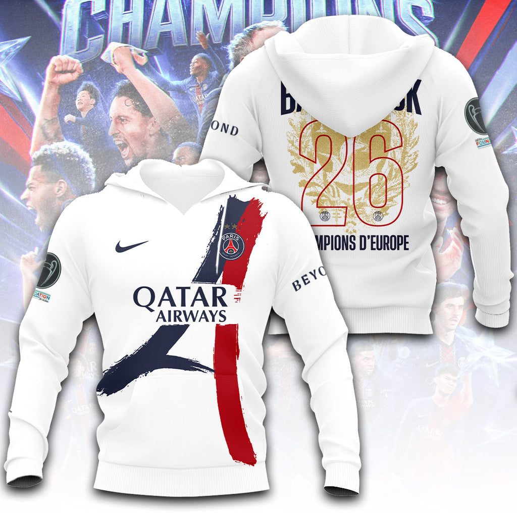 Paris Saint-Germain Champions of Europe 25/26 3D Apparel – TANTN23275