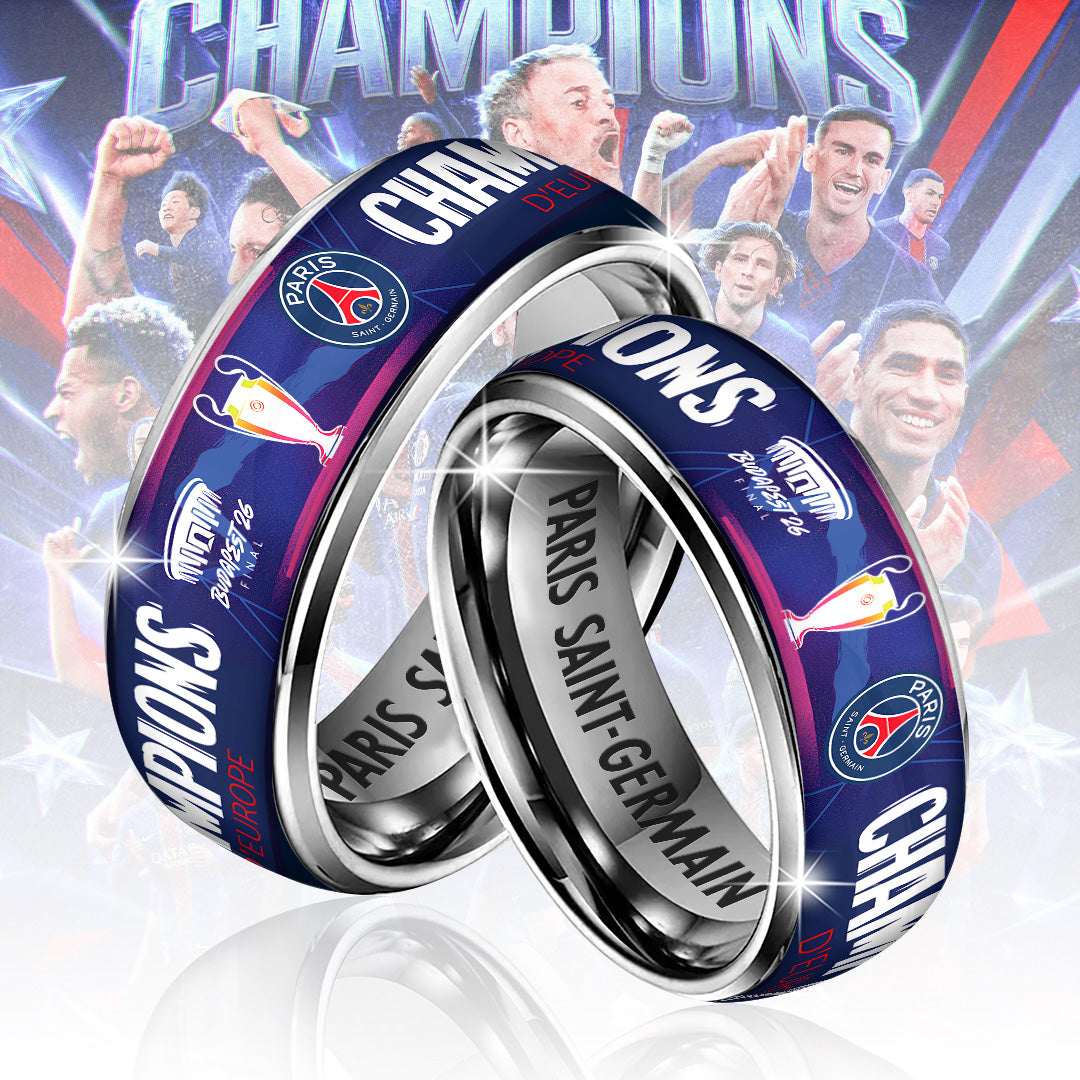 Paris Saint-Germain Champions of Europe 25/26 Custom Alloy Ring – TANTN23288