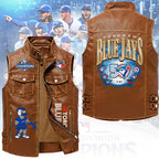 Toronto Blue Jays 50th Anniversary Premium 2D Sleeveless Leather Vest – TANTN23341