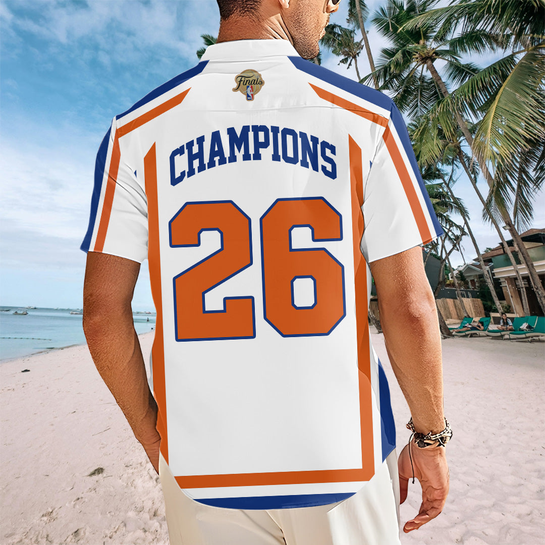 New York Knicks NBA Finals Champions 2026 Short Sleeve Button-Down Shirt – TANTN23676