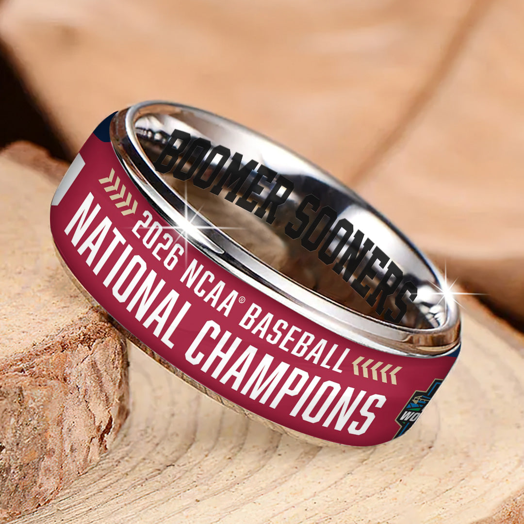 Oklahoma Sooners 2026 NCAA Baseball Men's College World Series Champions Custom Alloy Ring – TANTN23835