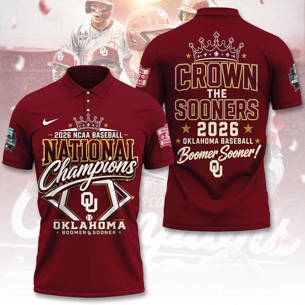 Oklahoma Sooners 2026 NCAA Baseball Men's College World Series Champions 3D Apparel – TANTN23858