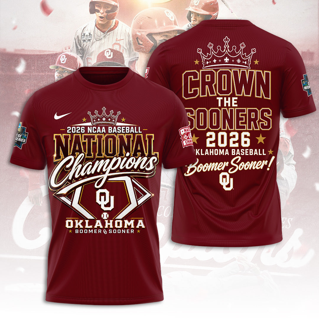 Oklahoma Sooners 2026 NCAA Baseball Men's College World Series Champions 3D Apparel – TANTN23858