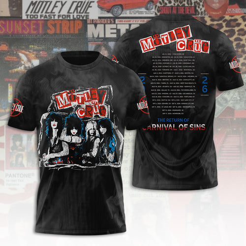 Mötley Crüe Tour 2026 3D Apparel – TANTN24357