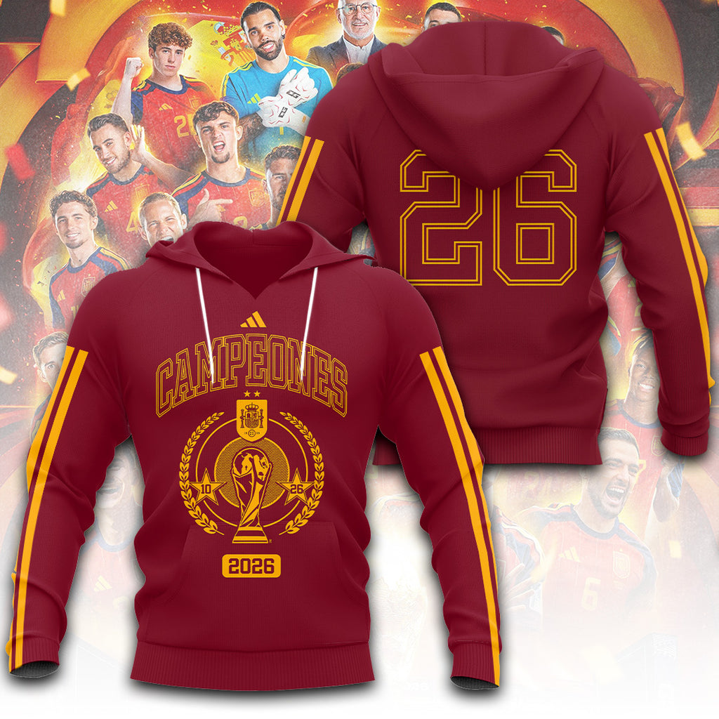 Spain National Team 2026 FIFA World Cup Champions 3D Apparel – TANTN24362