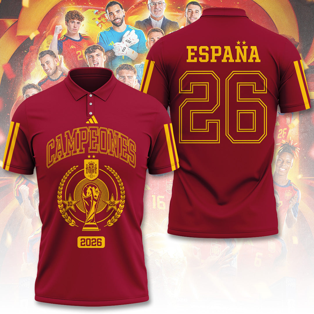 Spain National Team 2026 FIFA World Cup Champions 3D Apparel – TANTN24362