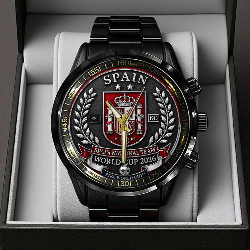 Spain National Team 2026 FIFA World Cup Champions Black Stainless Steel Watch – TANTN24401