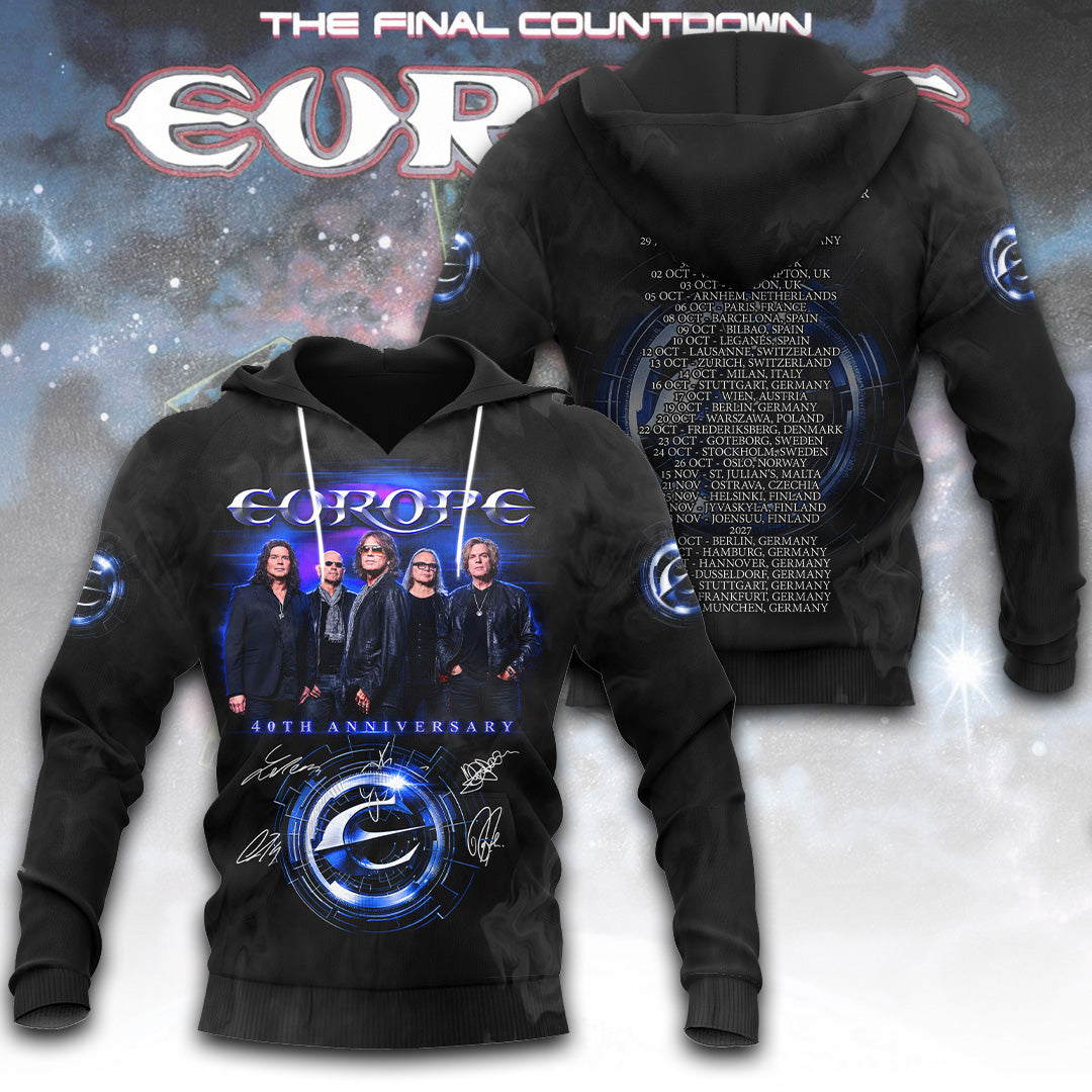 Europe 40th Anniversary Tour 2026 3D Apparel – TANTN24547