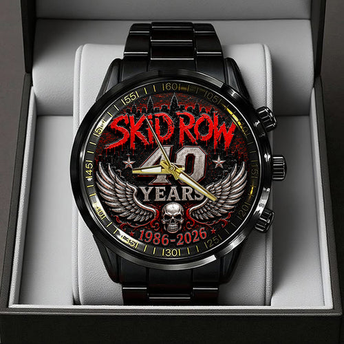 Skid Row 40th Anniversary Black Stainless Steel Watch – TANTN24659