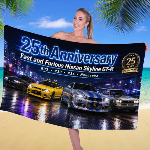 Fast & Furious 25th Anniversary Rectangle Beach Towel – TANTN24783