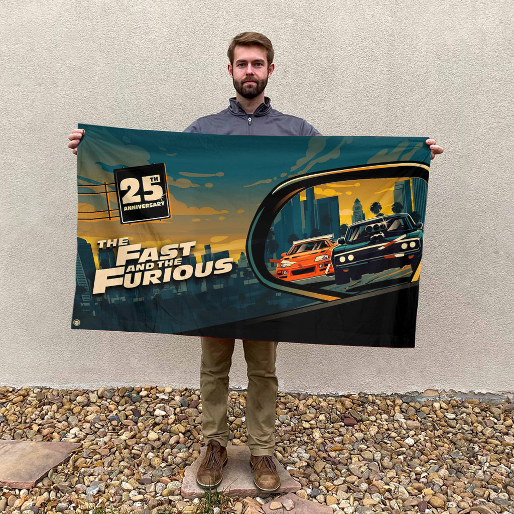 Fast & Furious 25th Anniversary 3D Double-side House Flag – TANTN24786
