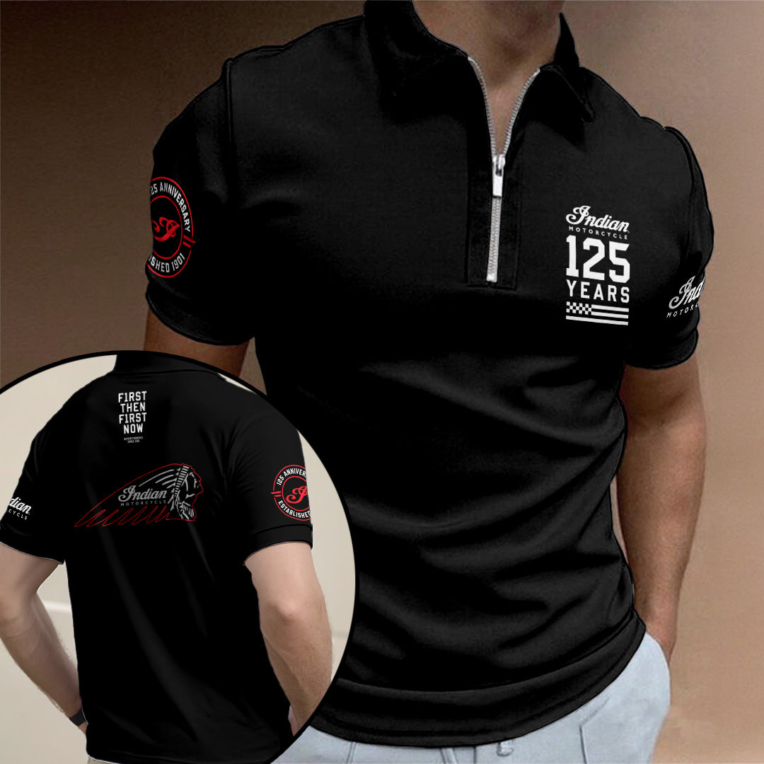 Indian Motorcycle 125th Anniversary Zip Polo Shirt – TANTN24810