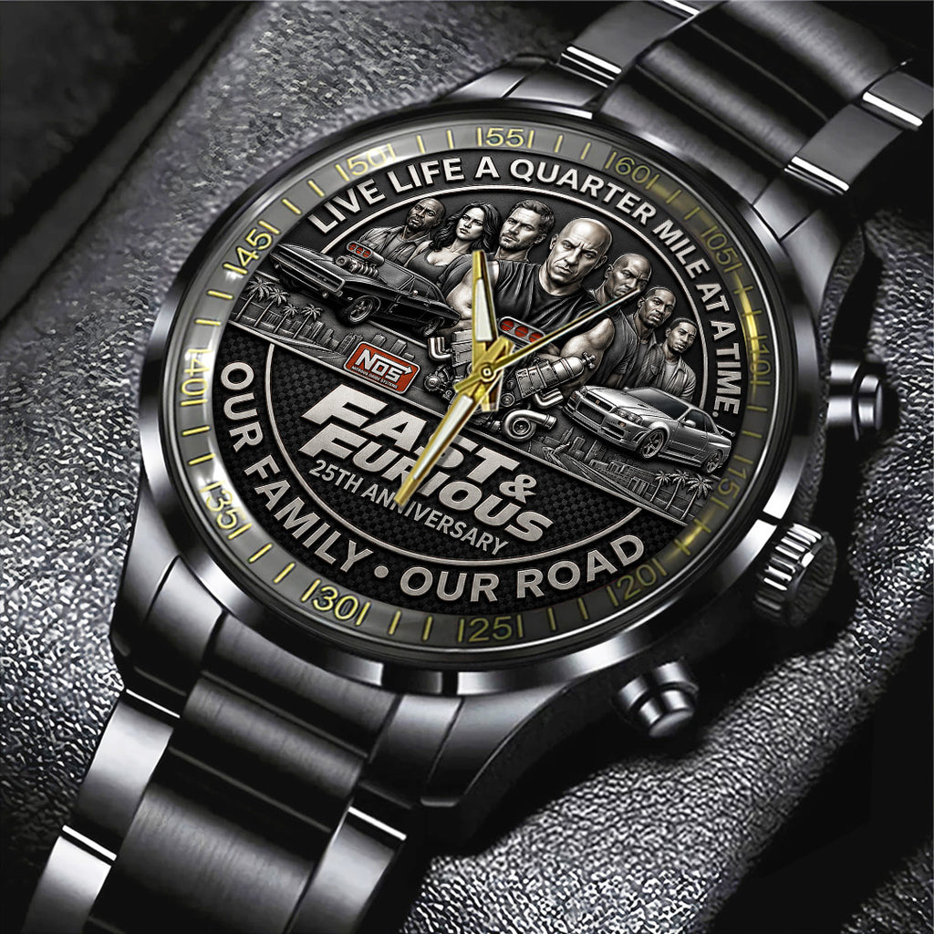 Fast & Furious 25th Anniversary Black Stainless Steel Watch – TANTN24843