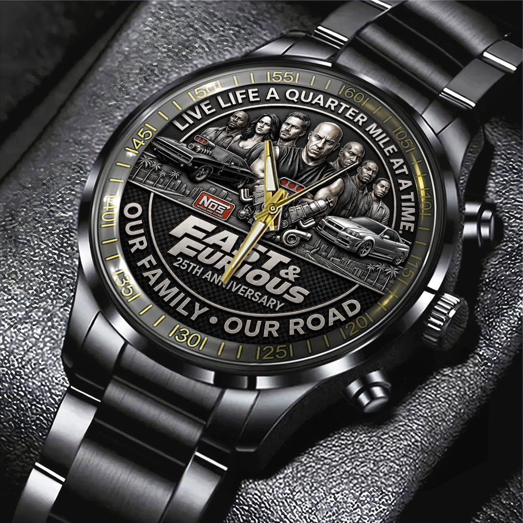 Fast & Furious 25th Anniversary Black Stainless Steel Watch – TANTN24843