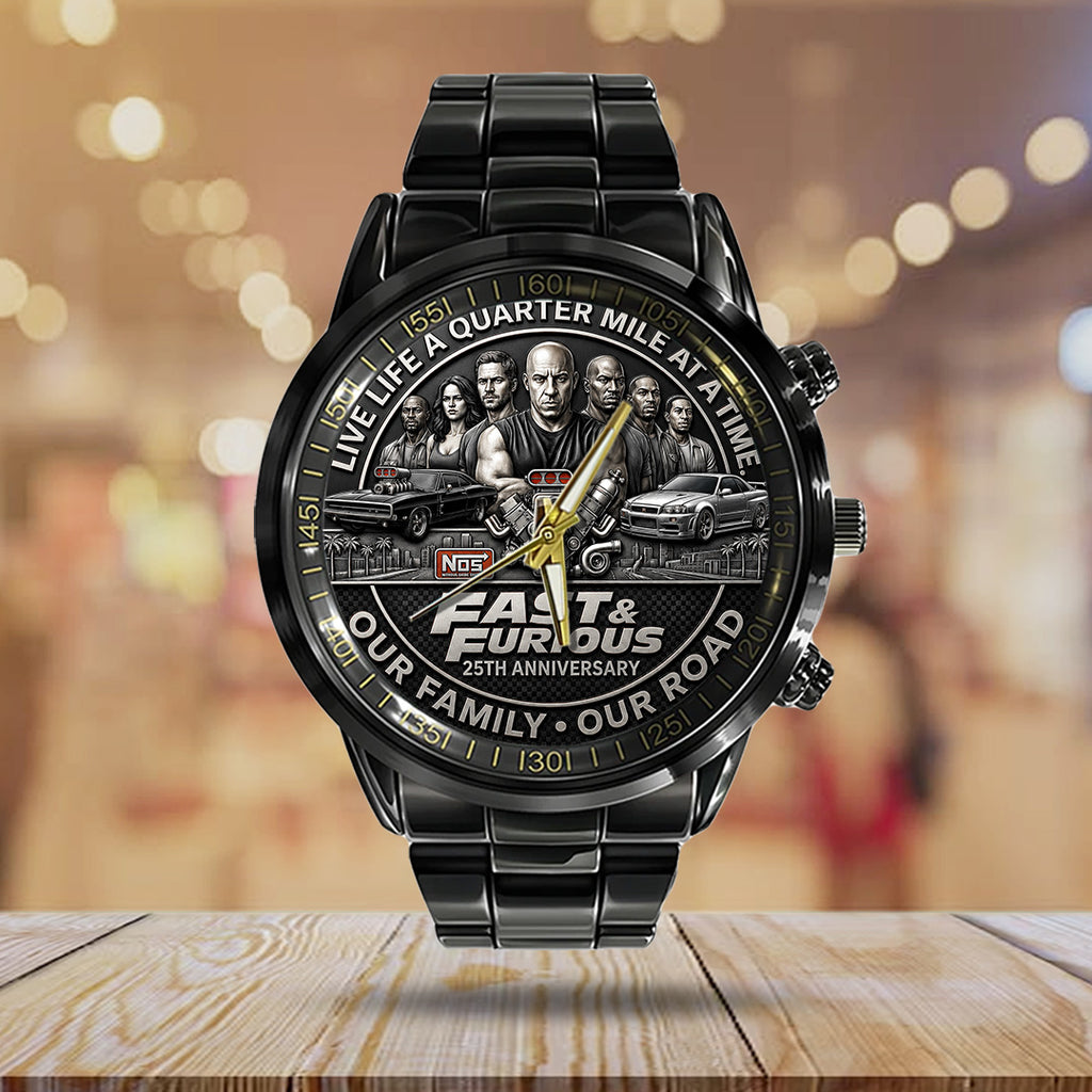Fast & Furious 25th Anniversary Black Stainless Steel Watch – TANTN24843