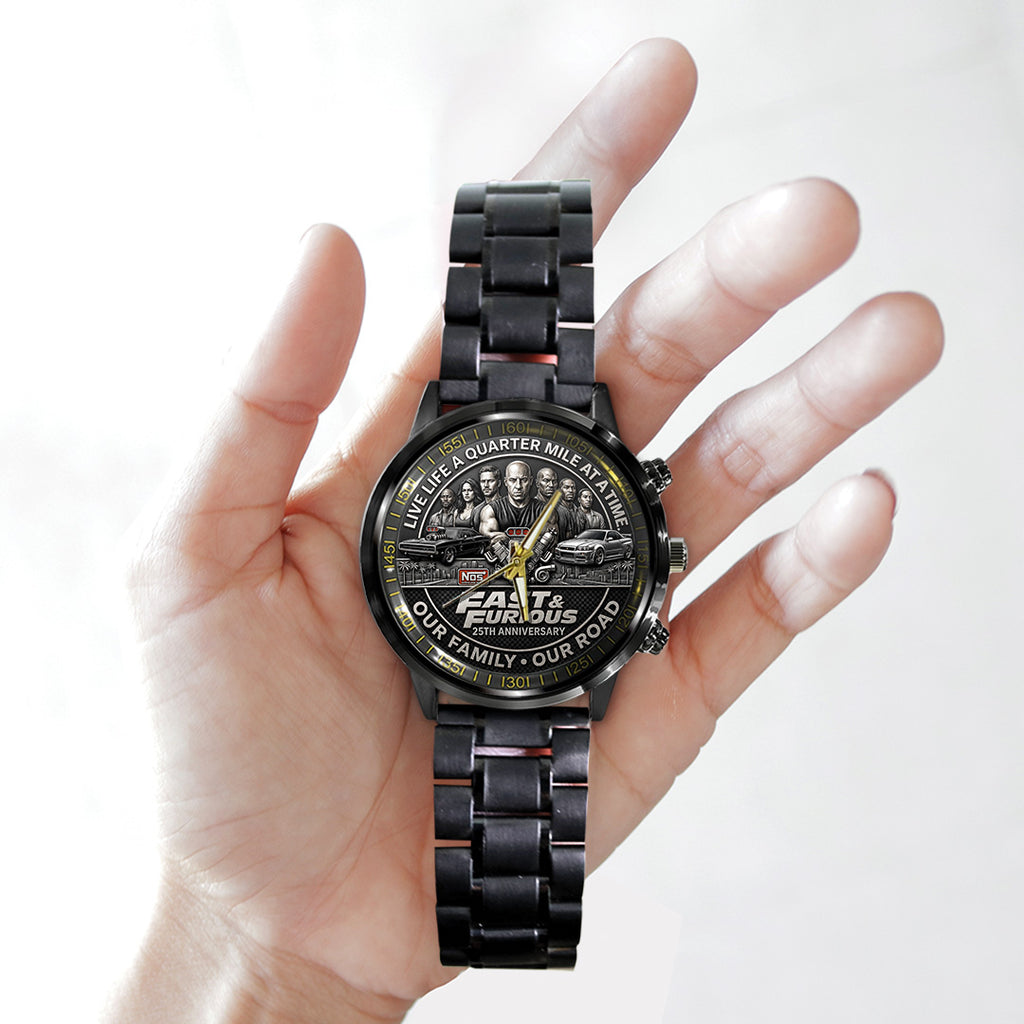 Fast & Furious 25th Anniversary Black Stainless Steel Watch – TANTN24843