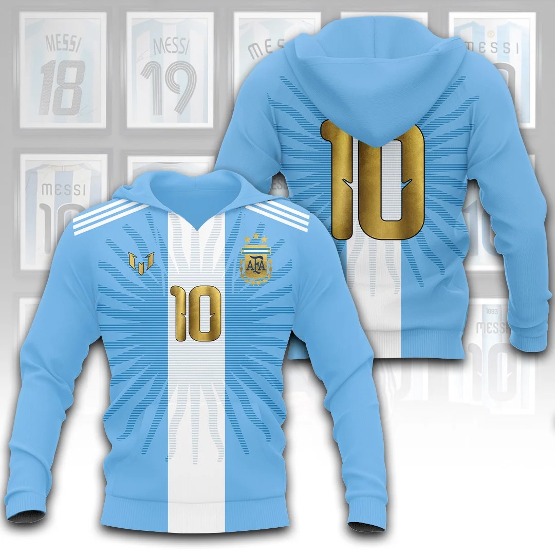 Argentina National Football Team x Lionel Messi Farewell 3D Apparel – TANTN25702