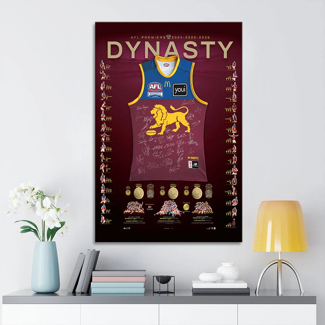 Brisbane Lions 2026 AFL Premiers Canvas With Inner Frame – TANTN25813